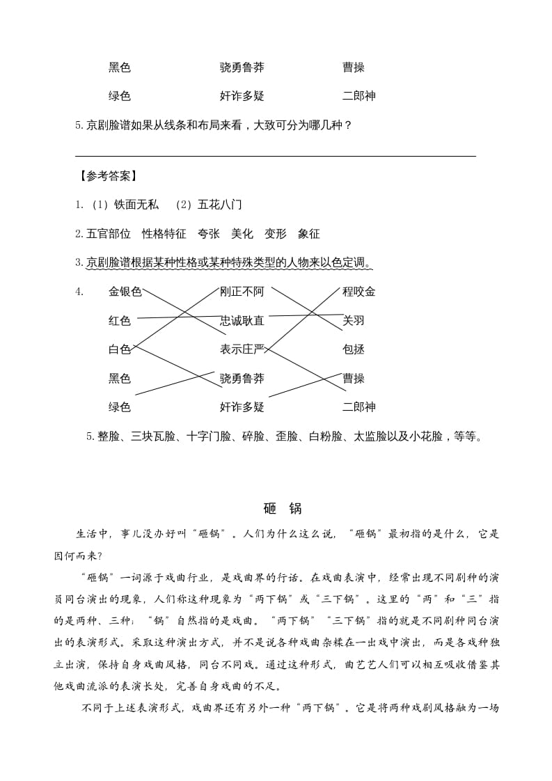 图片[2]-六年级语文上册类文阅读23京剧趣谈（部编版）-学习资料站