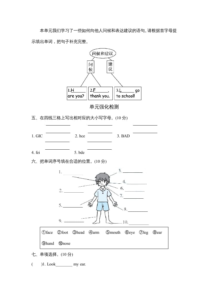 图片[2]-三年级英语上册Unit3单元知识梳理卷（人教PEP）-学习资料站