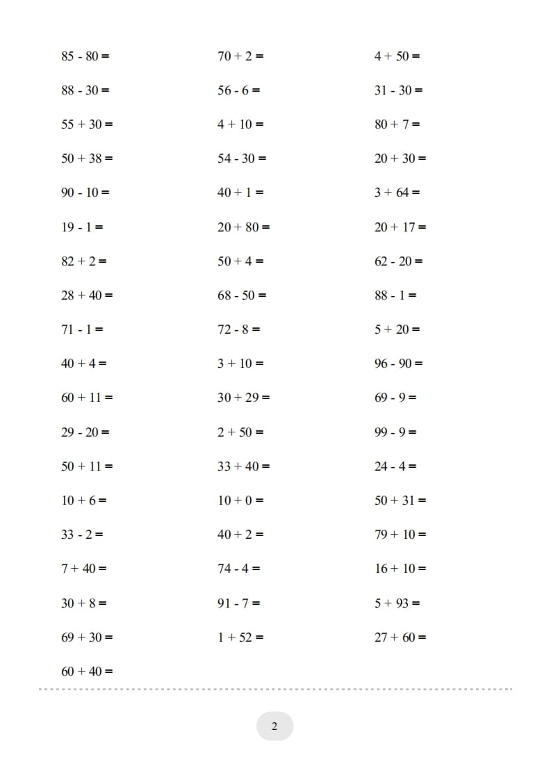 图片[2]-一年级数学上册（100以内的加减法(一)4000题2（人教版）-学习资料站