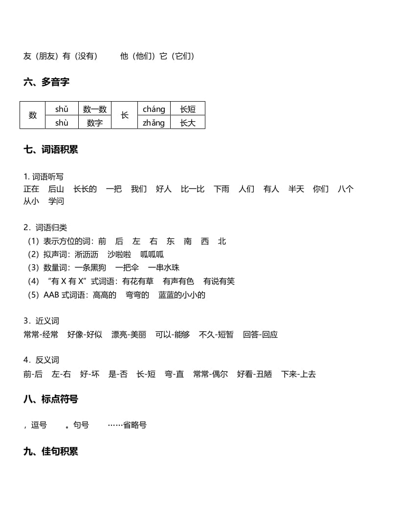 图片[2]-一年级语文上册-第6单元重难点知识总结（部编版）-学习资料站