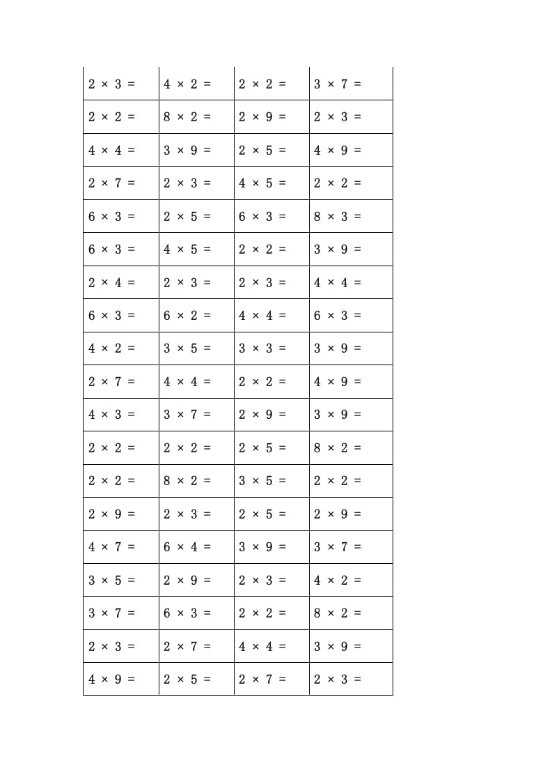 图片[3]-二年级数学上册乘法口诀练习题(84页)（苏教版）-学习资料站