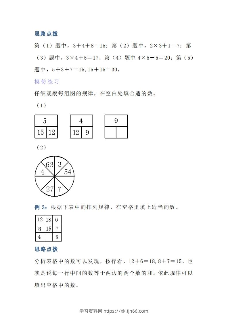 图片[3]-小学六年级上册数学找规律专项练习题-学习资料站