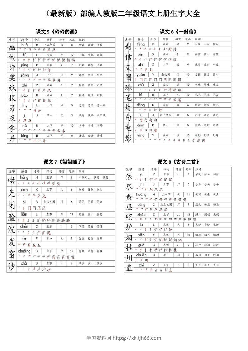 图片[3]-【二上语文】最最最新款二上课本生字大全-学习资料站