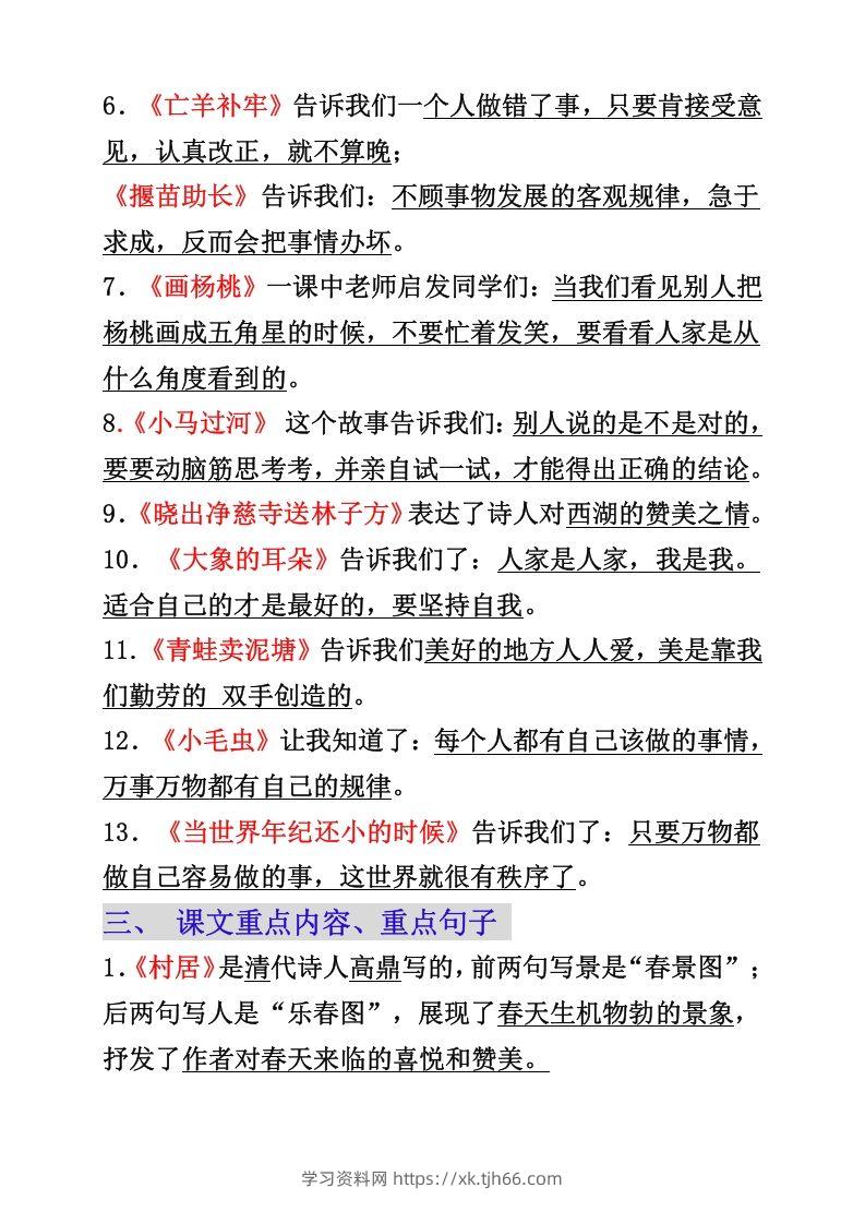 图片[2]-二年级下册语文必背重点知识点-学习资料站