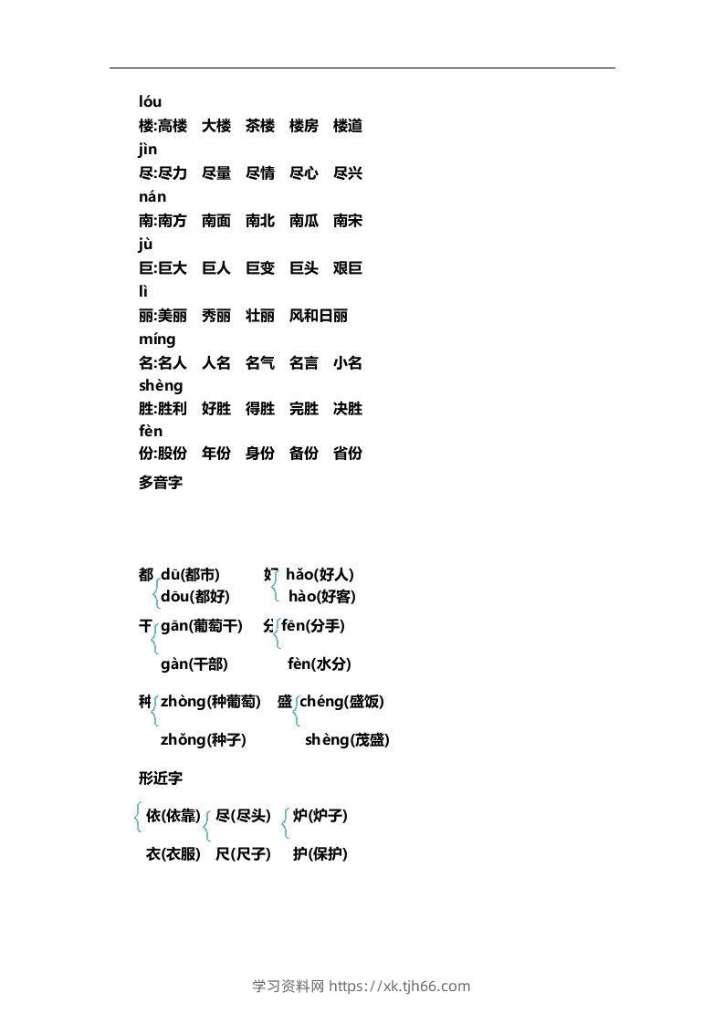 图片[2]-二上语文第四单元知识重点-学习资料站