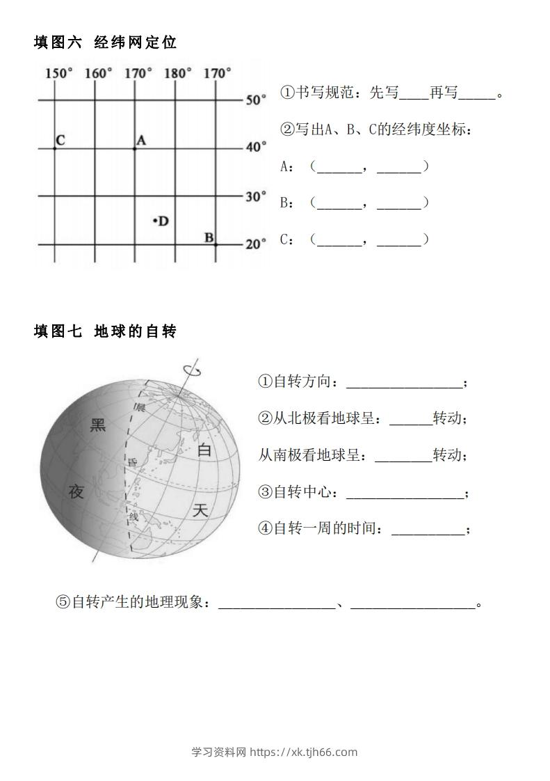 图片[3]-人教版七年级上册地理填图专项训练-学习资料站