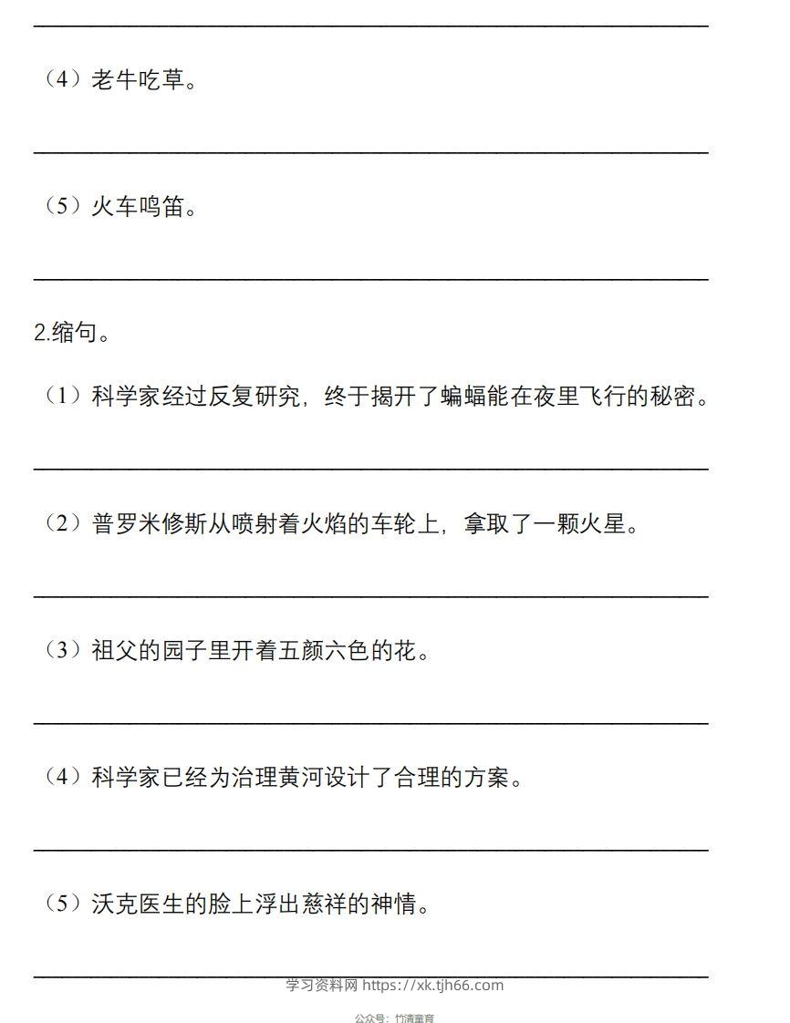 图片[3]-5年级句子专项练习-学习资料站