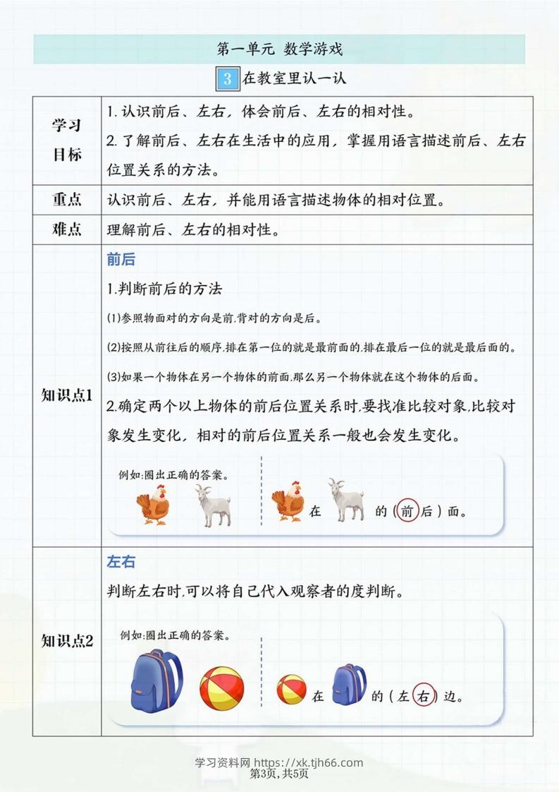 图片[3]-一年级上册数学重点知识汇总-学习资料站