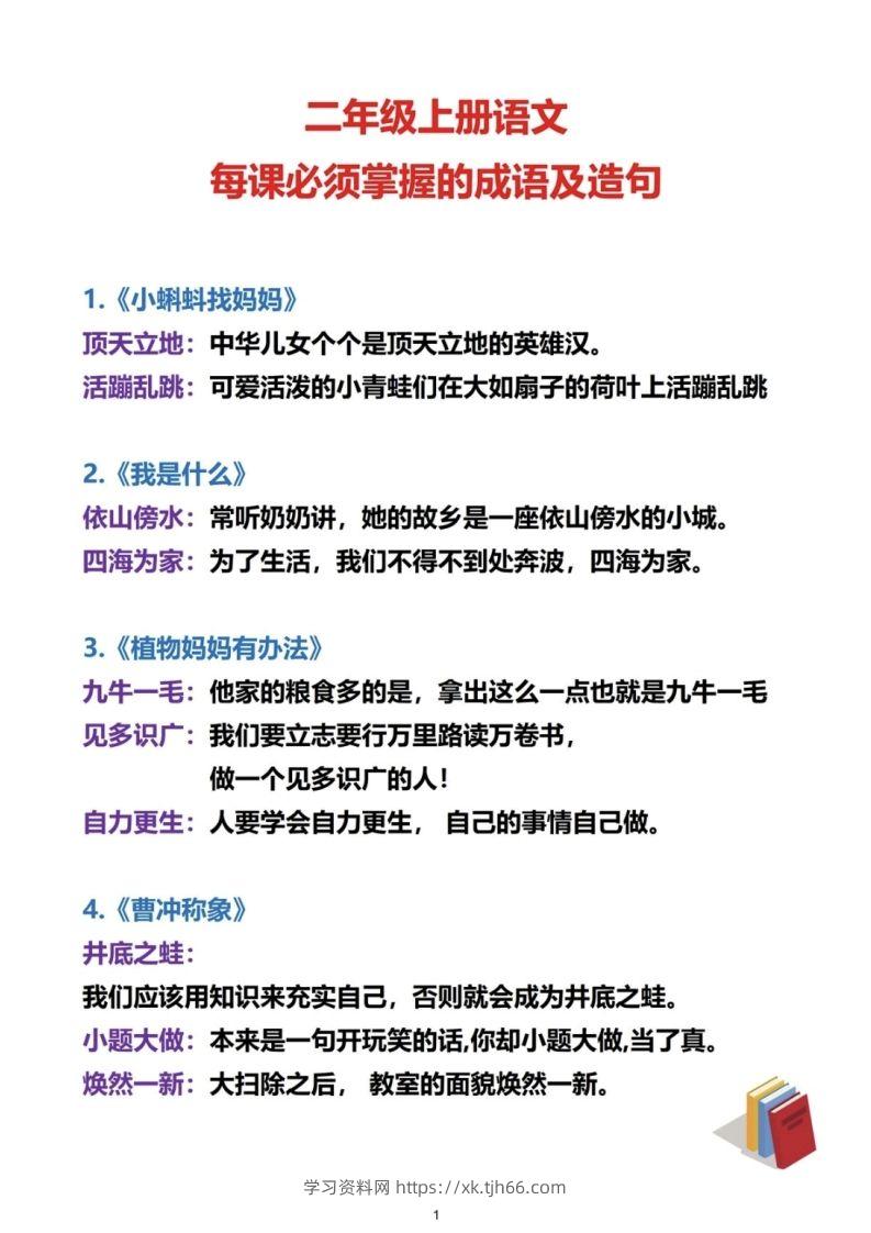 二上语文必考成语及造句-学习资料站