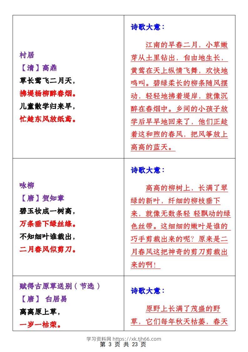 图片[3]-二年级下册1-4单元语文期中必考知识大盘点（23页）-学习资料站