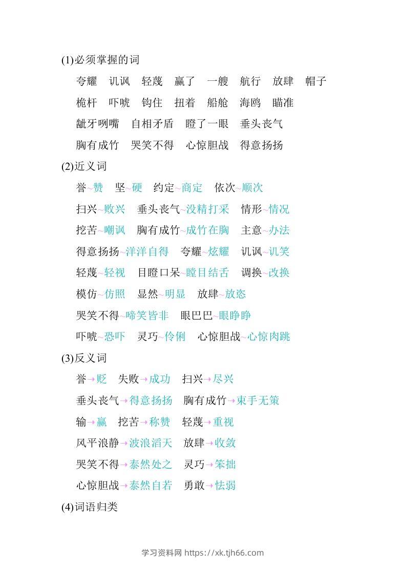 图片[2]-五年级语文下册05.第六单元知识小结（部编版）-学习资料站