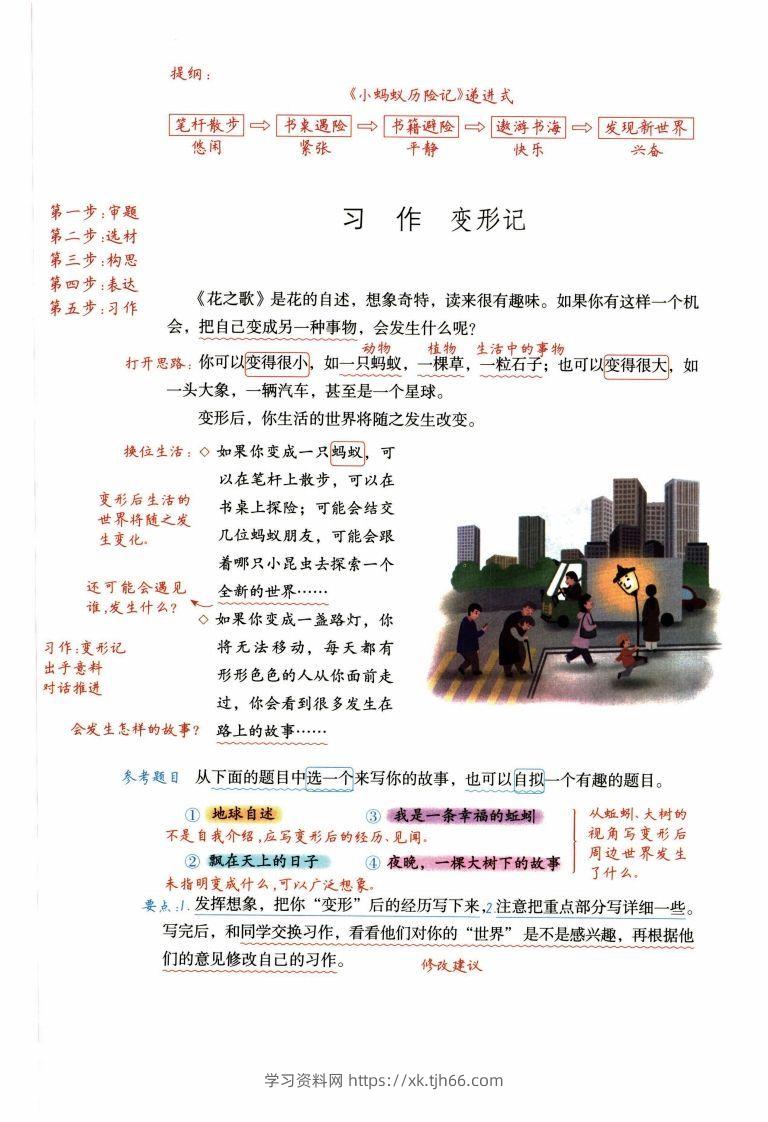 六年级上语文1-8单元习作预习方法详解（拟定提纲+写作思路+习作导图）-学习资料站