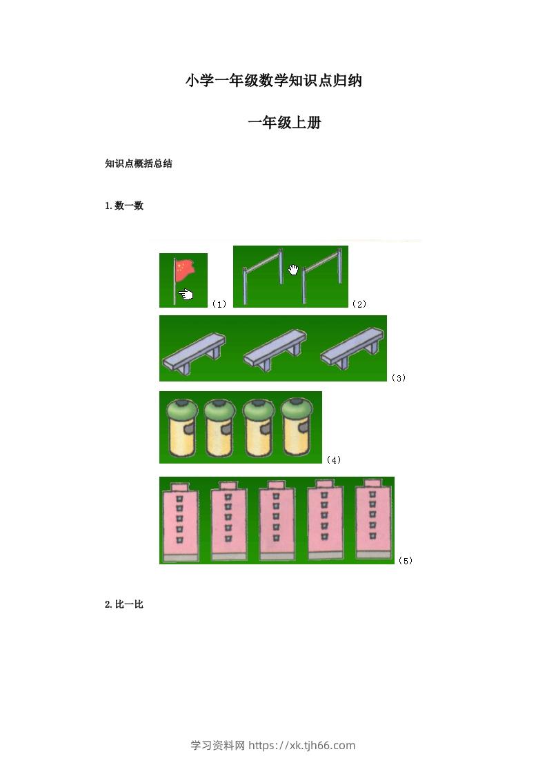 【数学】小学一年级上册数学知识点归纳-学习资料站