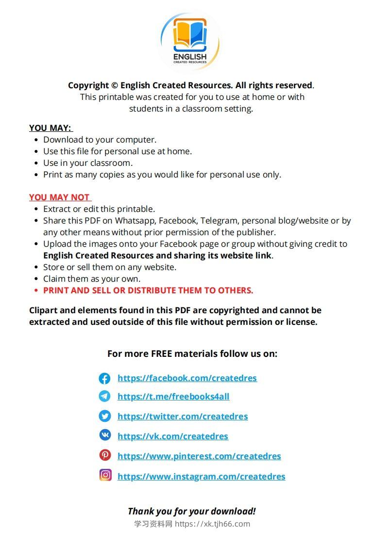 图片[2]-【英语】SpaceColoringBookCopyright2021EnglishCreatedResources-学习资料站