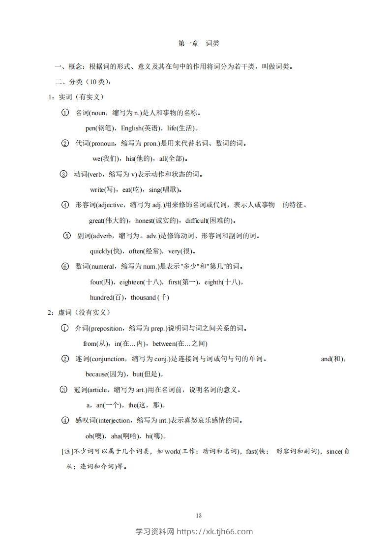 金牌小升初小学语法67页-学习资料站