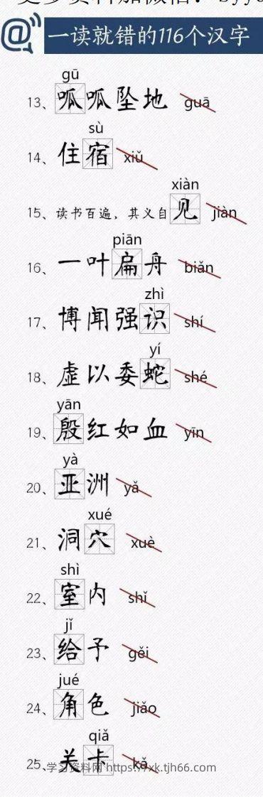 图片[2]-人教版总结小学常读错的字-学习资料站